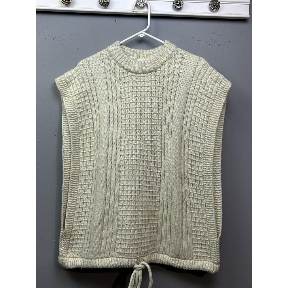 Universal Thread Sweater‎ Poncho Womens One Size Cream Knit Drawstring Pullover